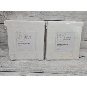 Ballard Designs Emma Scalloped Drapery Panels - Set of 2 White 44" x 36"